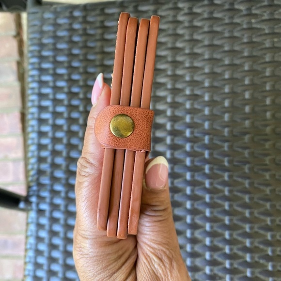 Trinchero Vermouth Estates 4pc Leather Engraved Coasters - Brown - Picture 3 of 5